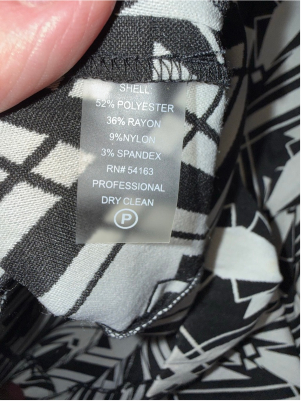 Women's Calvin Klein Dress size 12 Black & White Geometric Sleeveless Mid Length - Picture 12 of 12